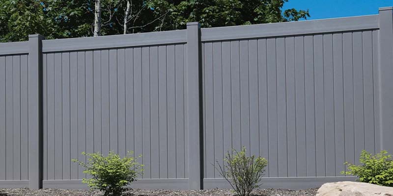 Slate Gray residential Vinyl fence installation in Salt Lake City, Utah